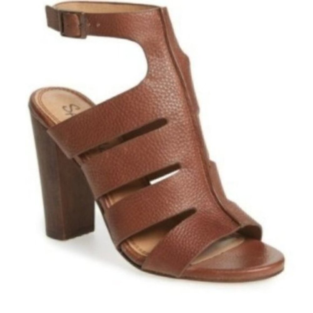 Splendid Block Heel Pebbled Leather Strap Sandals Women’s Comfort Style